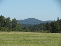 Na fotografii je vidt louka, v pozad les a hory. 
          Hora uprosted je vysok. Ob krajn jsou v pozad.